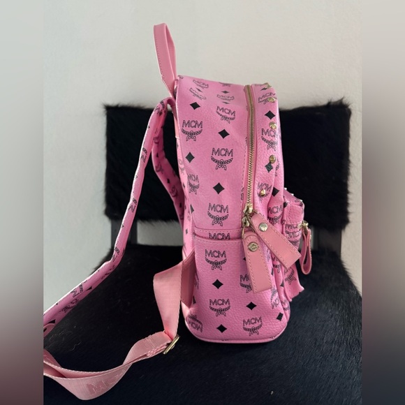 Pink MCM backpack visetos STUDS - Picture 9 of 12